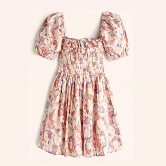 Abercrombie & Fitch Smocked Floral Bodice Mini Dress Size XL - Picture 1 of 5
